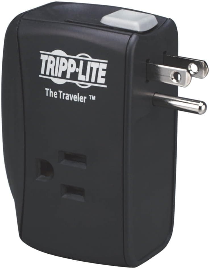 Tripp Lite Outlet Extender Surge Protector Power Strip, 2 Outlets, Small Portable Travel Sized, Direct Plug In (Traveler)