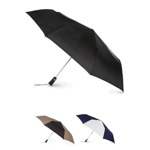 Totes Auto Open/Close Windproof Compact Large Golf Umbrella with UV and Water Repellant Protection