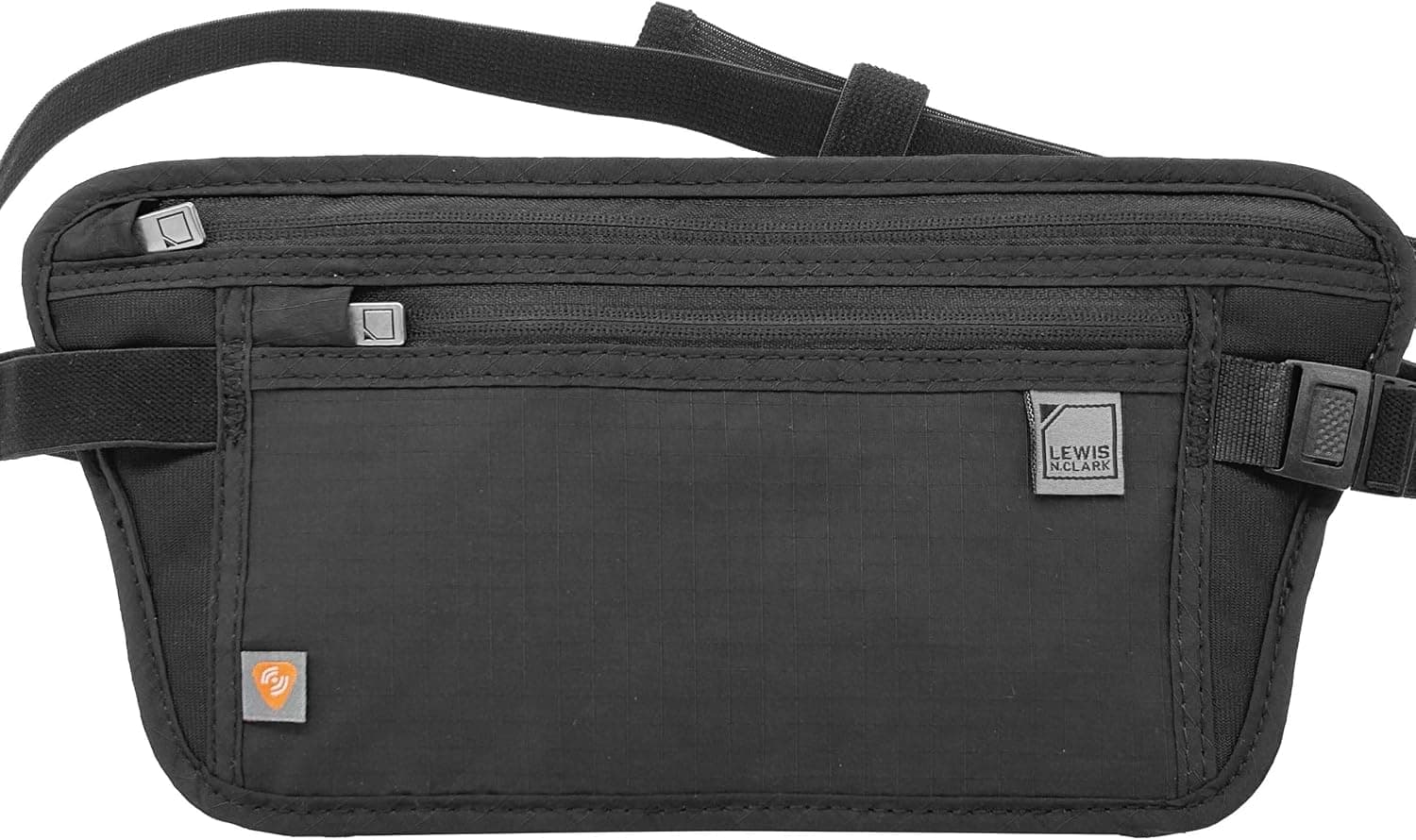 Lewis N. Clark Travel Money Belt Pouch, Slim RFID Blocking Anti Theft Waist Stash (Black)