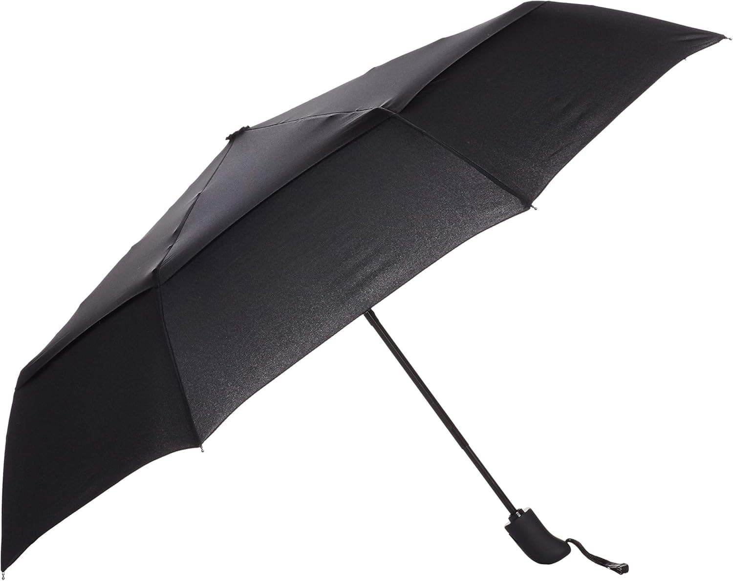 Amazon Basics Round Travel Umbrella with Auto Open/Close Button, Wind-Proof Compact Design, Win