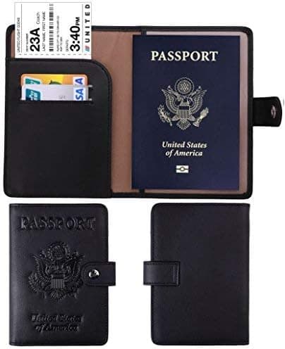 Travelambo RFID Passport Holder Cover with Wing Pocket