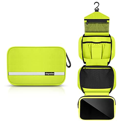 dopobo Travel Toiletry Bag, Dopp Kit Waterproof Makeup Bag Shaving Bag with Hanging Hook, Portable Toiletry Organizer for Traveling and Camping (Green)