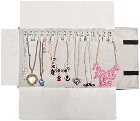 WODISON Travel Velvet Jewelry Roll Earrings Rings Necklaces Organizer Clutch Bag
