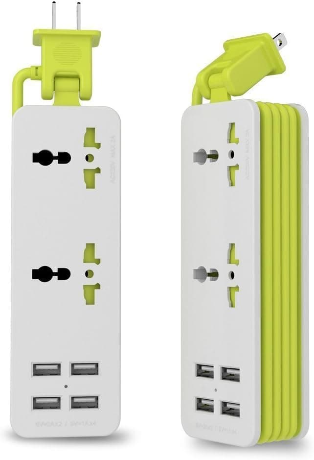 UPWADE Outlet Travel Power Strip Surge Protector with 4 Smart USB Charging Ports (5V 4.2A) and 5ft Cord