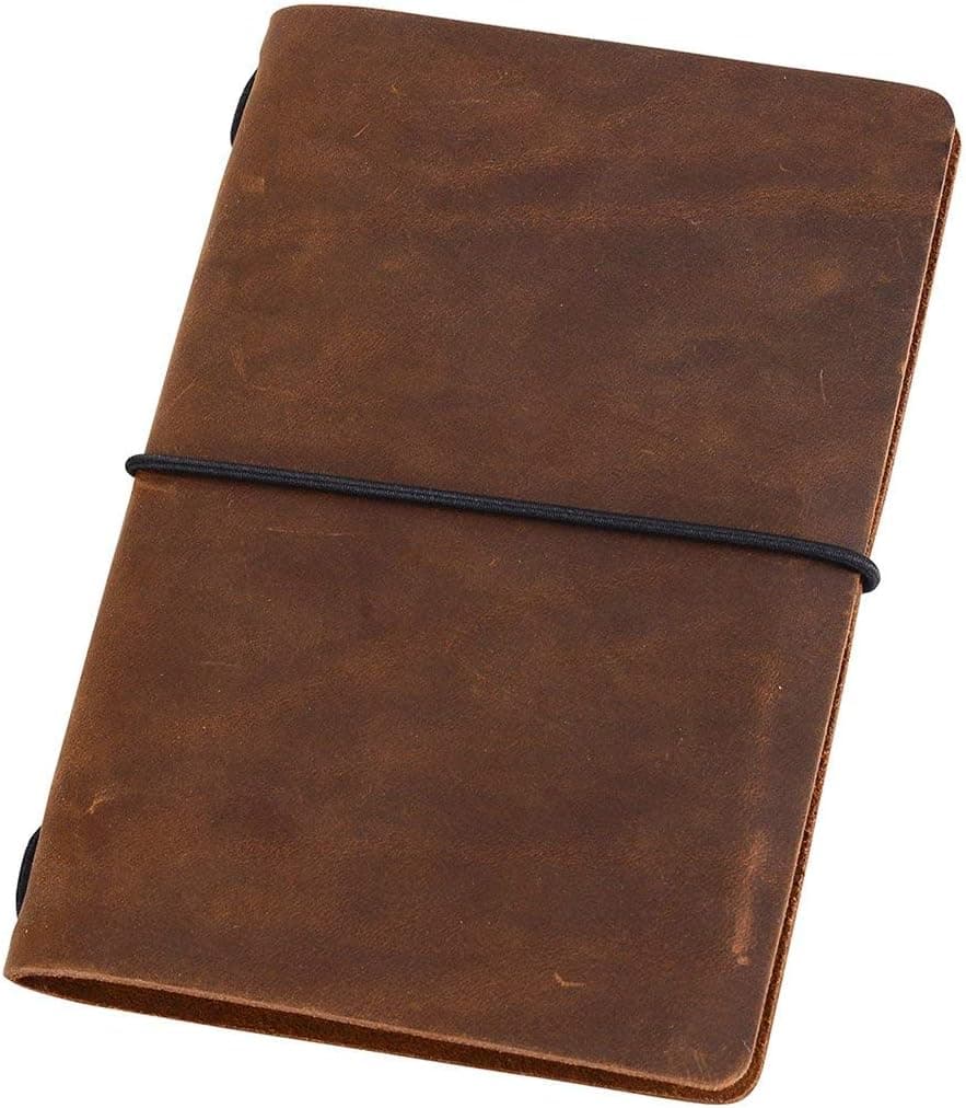 newestor Pocket Refillable Leather Travelers Notebook