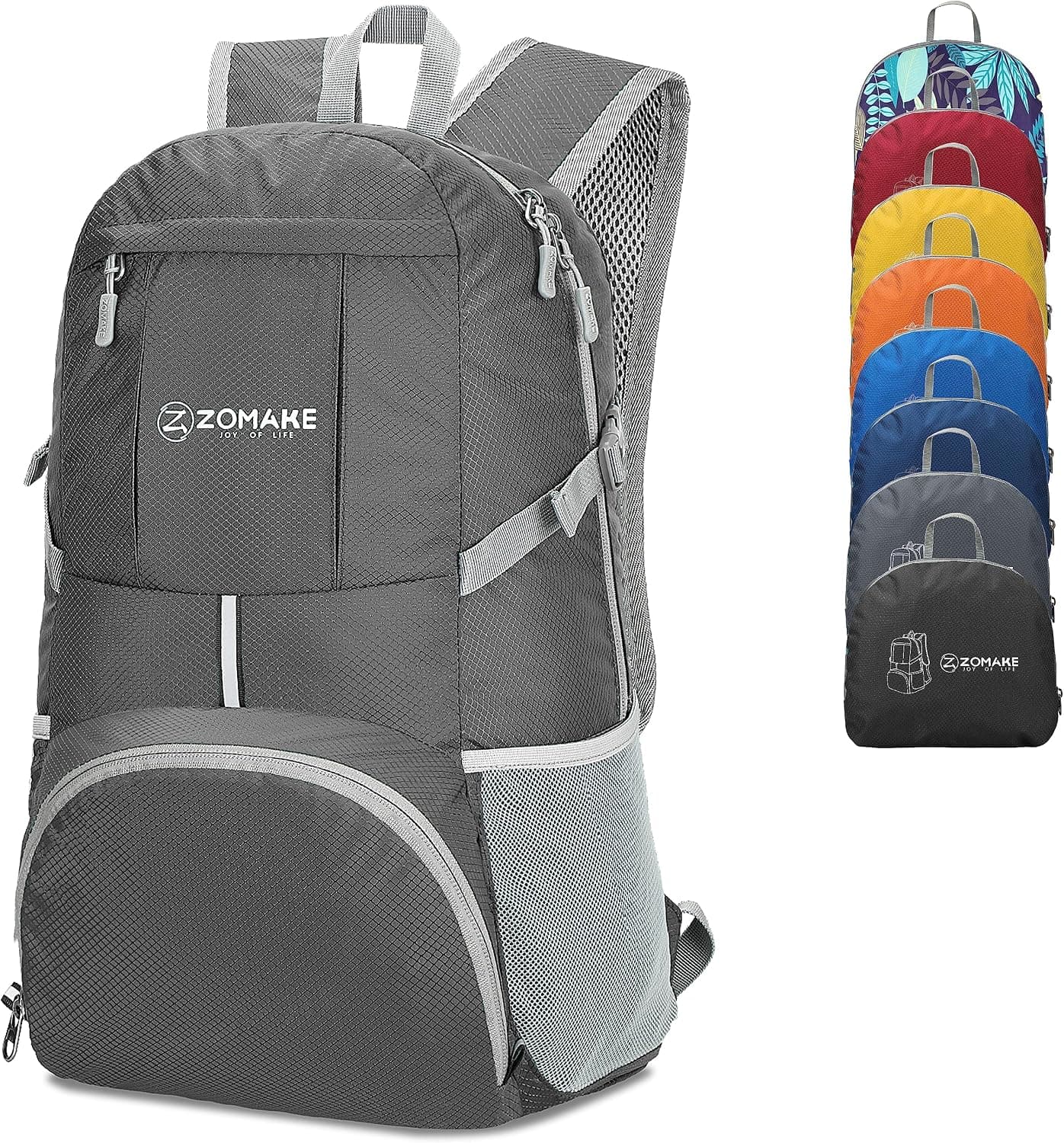 ZOMAKE Lightweight Packable Backpack 35L, Foldable Water Resistant Collapsible Hiking Daypack (Dimgray)