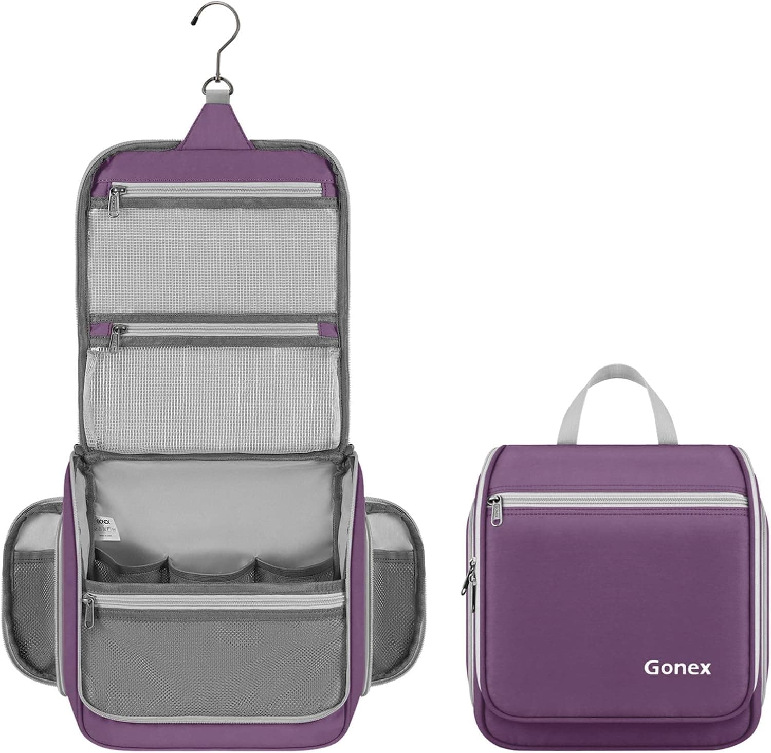 Gonex Hanging Toiletry Bag Travel Organizer (Purple)