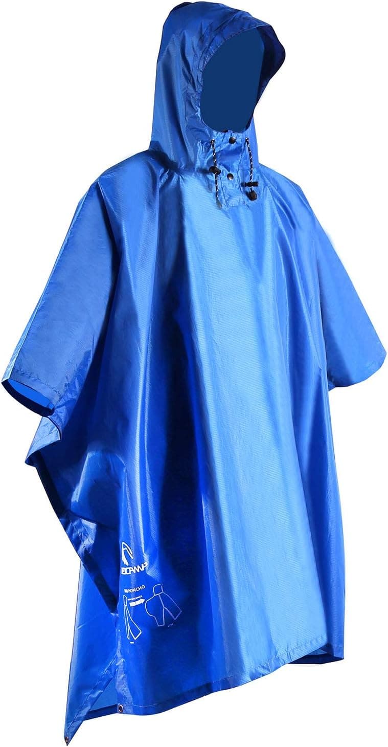 REDCAMP Waterproof Rain Poncho, Camping Hiking Rain Jacket with Drawstring Hood 3 in 1 Multifunctional Reusable