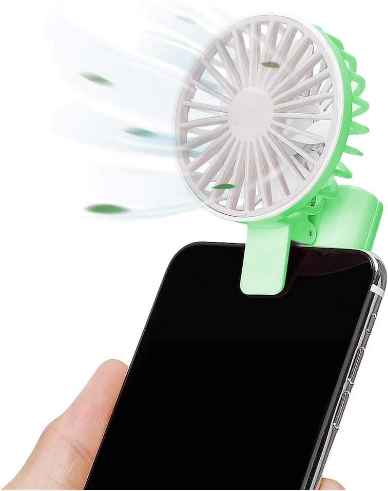 Portable Fan, USB Rechargeable Handheld Clip Fan, Clip on Phone Computer Laptop for Games Woman Men Outdoor Travel
