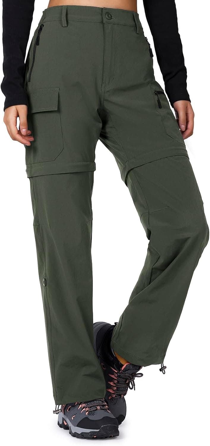 Cycorld Women's Hiking Pants Convertible Quick-Dry Stretch Lightweight Zip-Off Outdoor Pants with 5 Deep Pockets