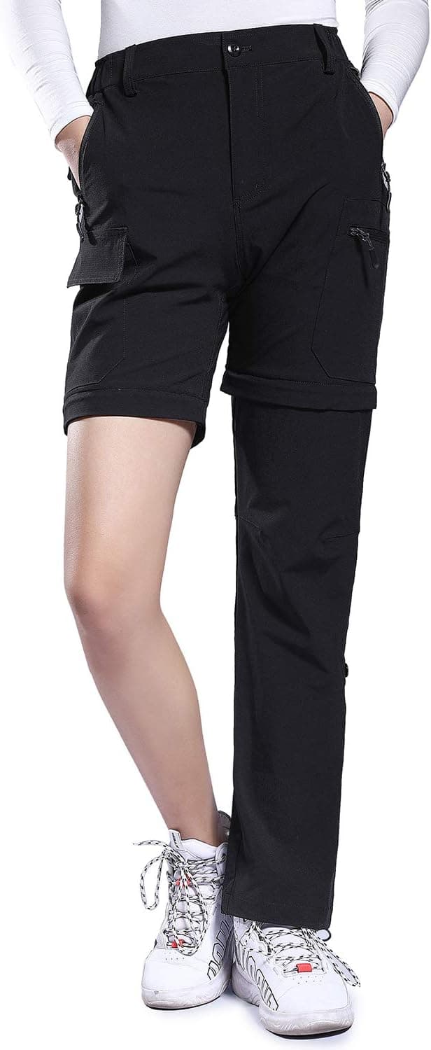 Hiauspor Women's Hiking Pants Convertible Lightweight Zip Off 3-in-1 Quick-Dry 4-Way Stretch
