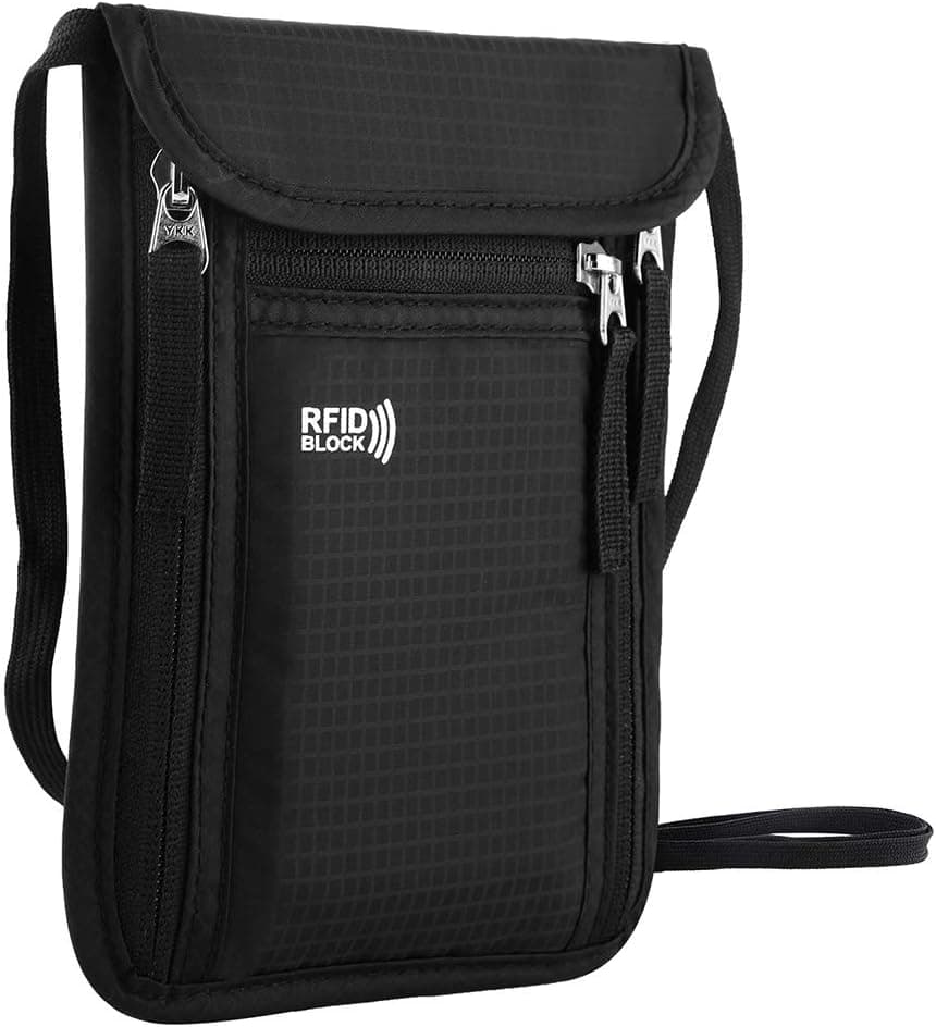 KEAFOLS Travel Pouch Neck Wallet Family Passport Holder Organizer Case with RFID Blocking