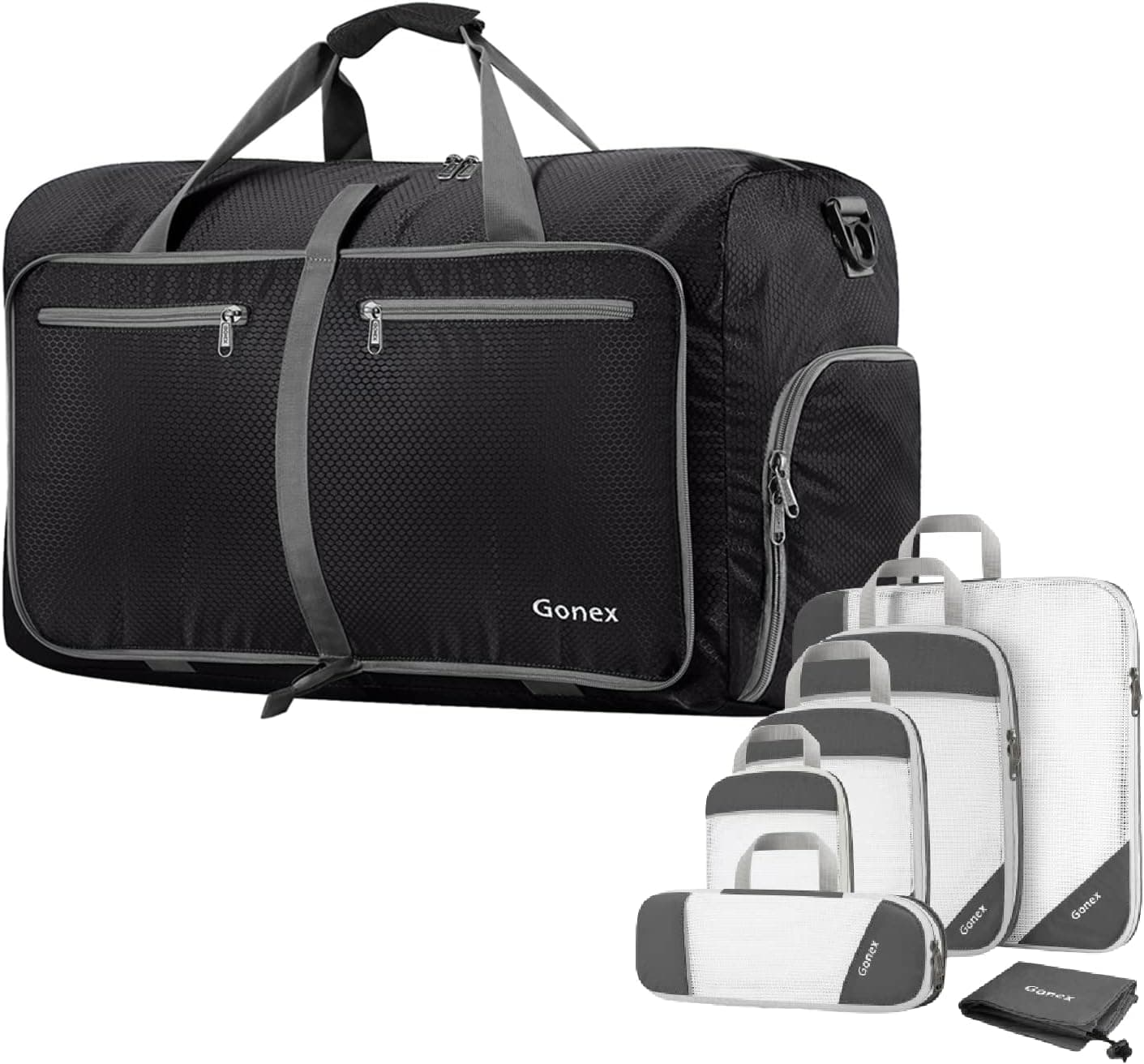 Gonex 60L Foldable Travel Duffel Bag with Cubes
