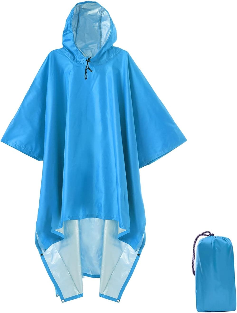 Cosmine Waterproof Hooded Rain Poncho Lightweight Reusable Hiking Coat Jacket 3 in 1 Blue