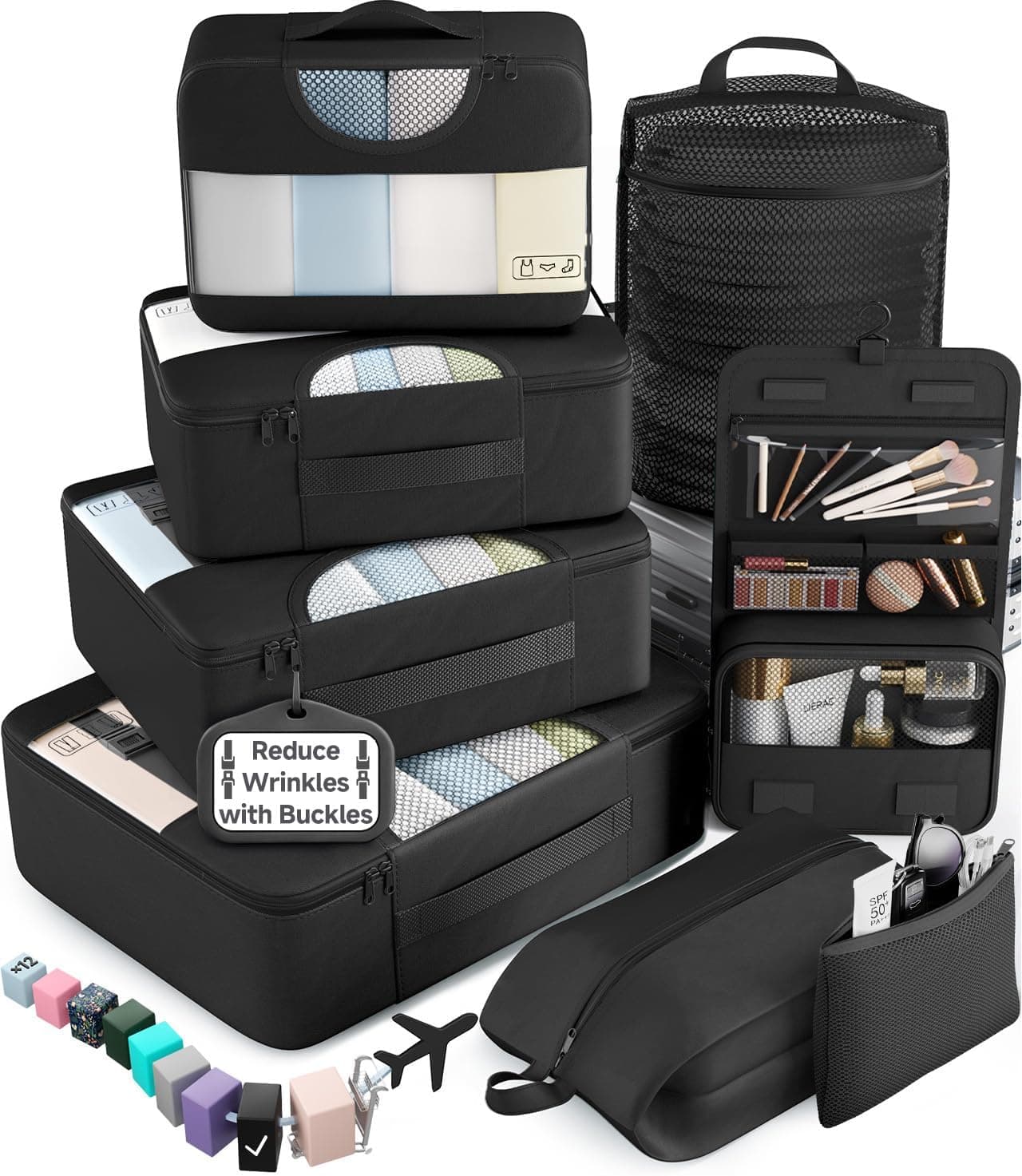 Veken 10 Set Buckled Packing Cubes
