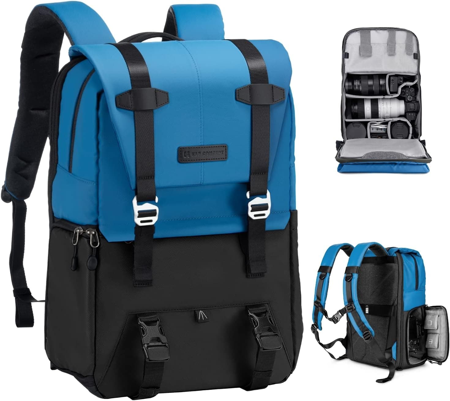 K&F Concept Camera Backpack 20L, Camera Bags for Photographers Large Capacity with Raincover, 1
