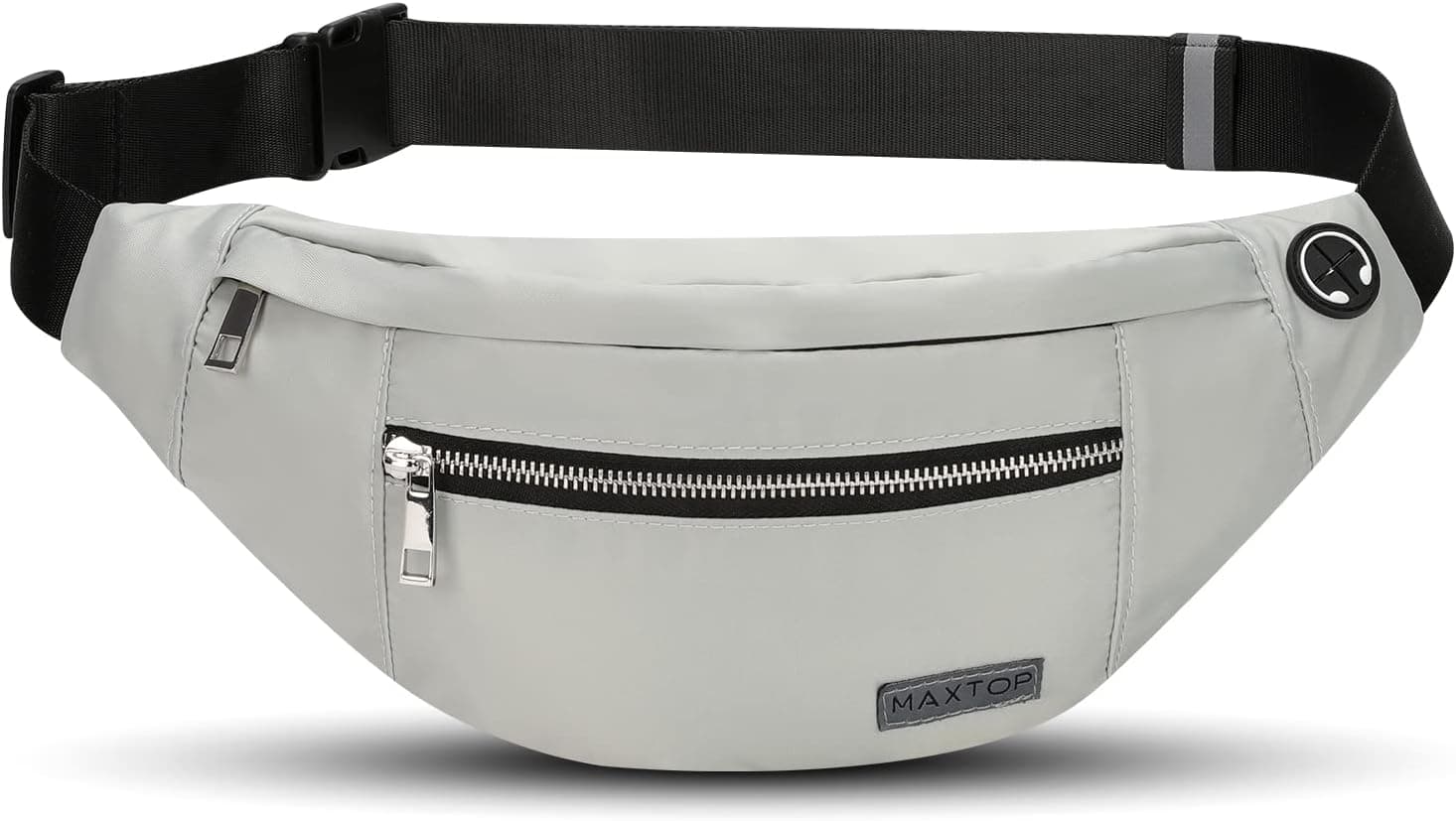MAXTOP Large Crossbody Fanny Pack Belt Bag with 4-Zipper Pockets for Sports Festival Workout Tr
