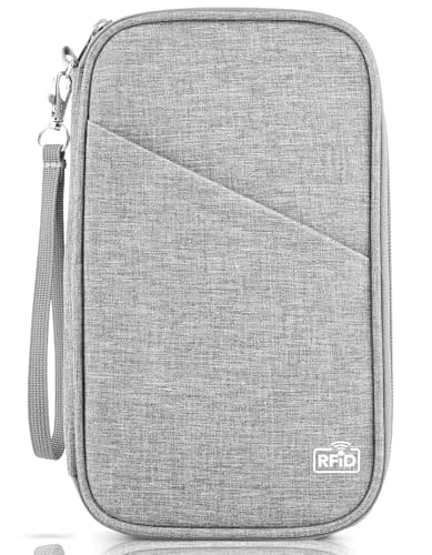 TOPBAG Passport Holder Family, Women Rfid Blocking Passport Wallet, Travel Document Organizer for Premium Wallets, Waterproof Passport Holders Bag for Women & Men Traveling, Credit Cards Case