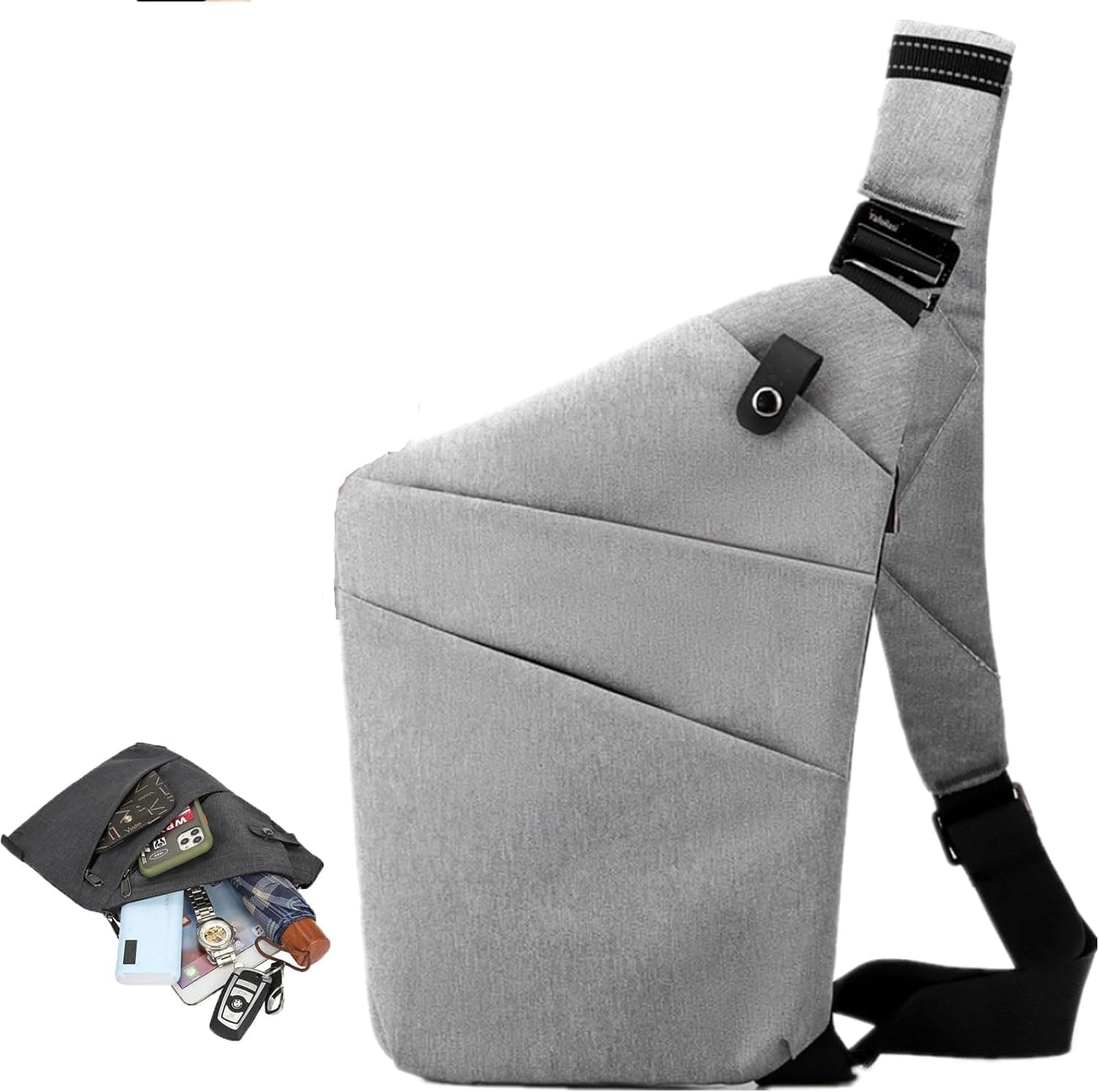 Anti Theft Crossbody Bags for Women, Anti-Theft Travel Shoulder Bag (Gray, Right Shoulder)