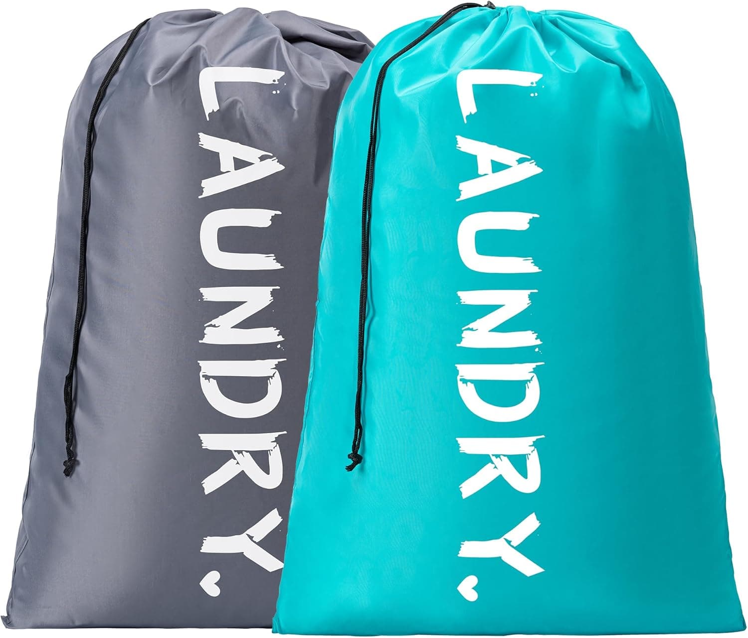 2 Pack XL Travel Laundry Bag, Machine Washable Dirty Clothes Organizer with Drawstring, Large Enough to Hold 4 Loads of Laundry, Easy Fit a Laundry Hamper, 24" x 36"