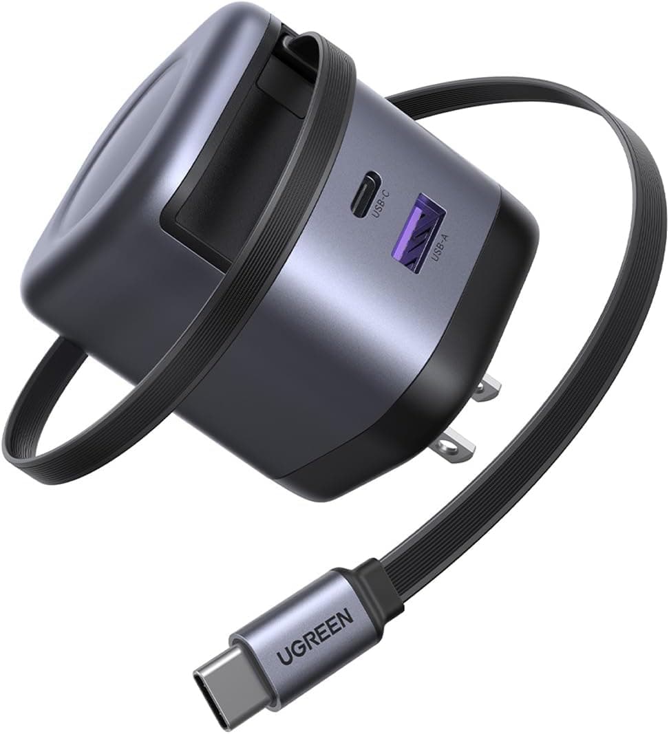 UGREEN Nexode 65W GaN Retractable Charger 2-Port