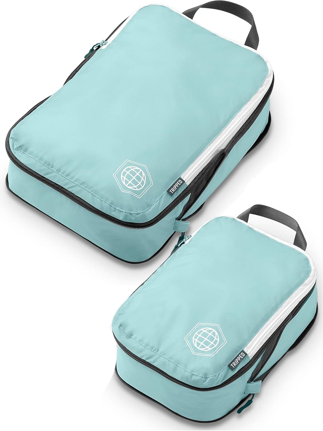 TRIPPED Travel Gear Compression Packing Cubes for Carry-On Travel 2-Pack, Ultralight Ripstop