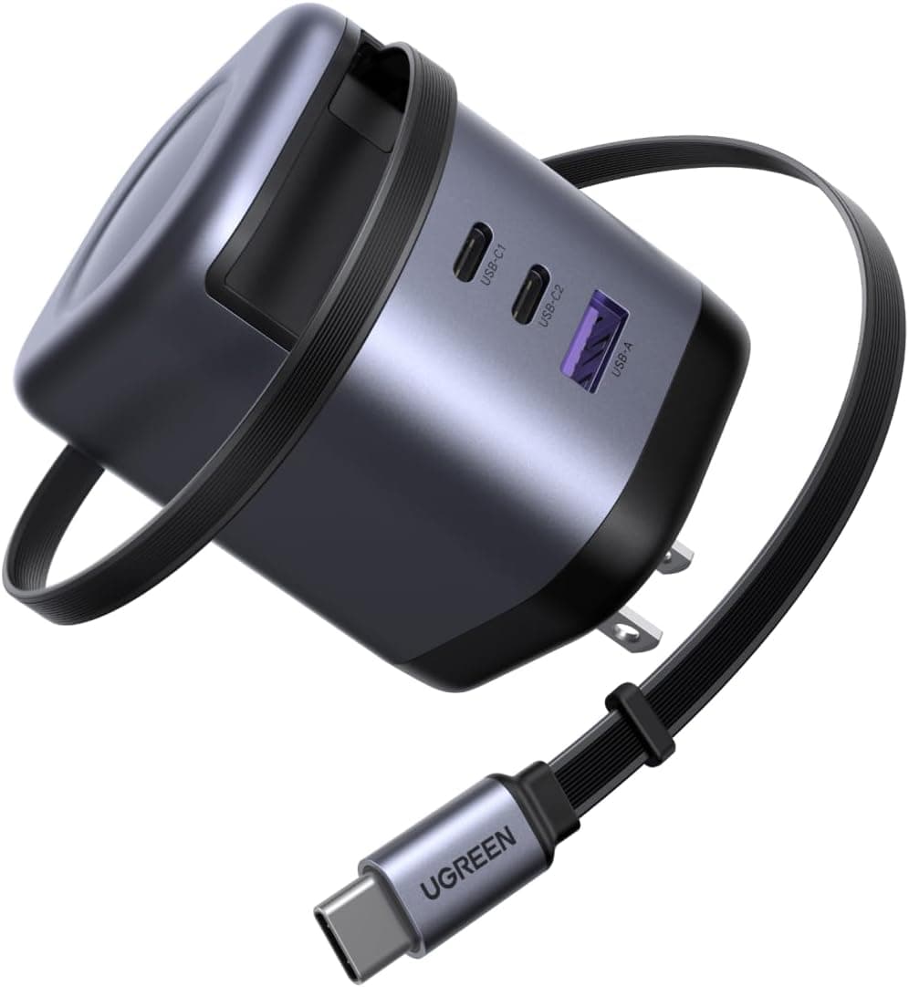 UGREEN Nexode 100W GaN Retractable Charger 3-Port