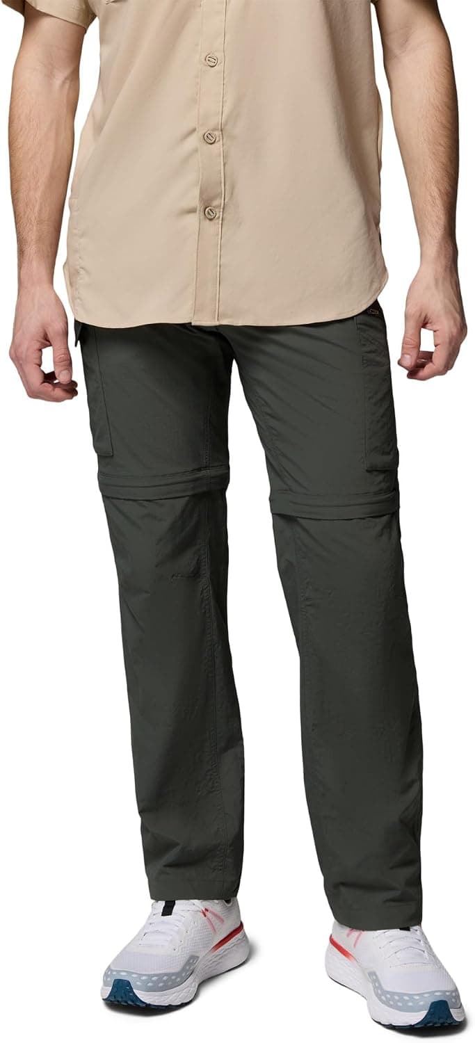 Columbia Men's Silver Ridge Convertible Pant, Gravel, Ripstop Easy Zip-Off Quick Drying