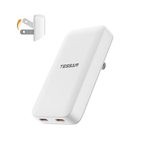 USB C Wall Charger Block PD 65W, TESSAN Flat Fast Phone Charger Foldable