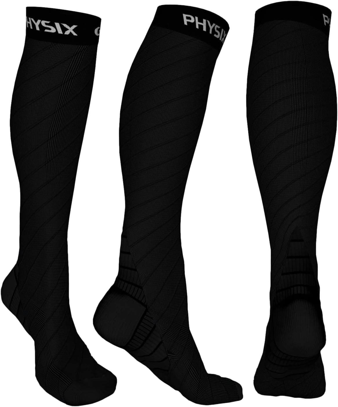 Physix Gear Compression Socks 20-30 mmHg (for Flights)