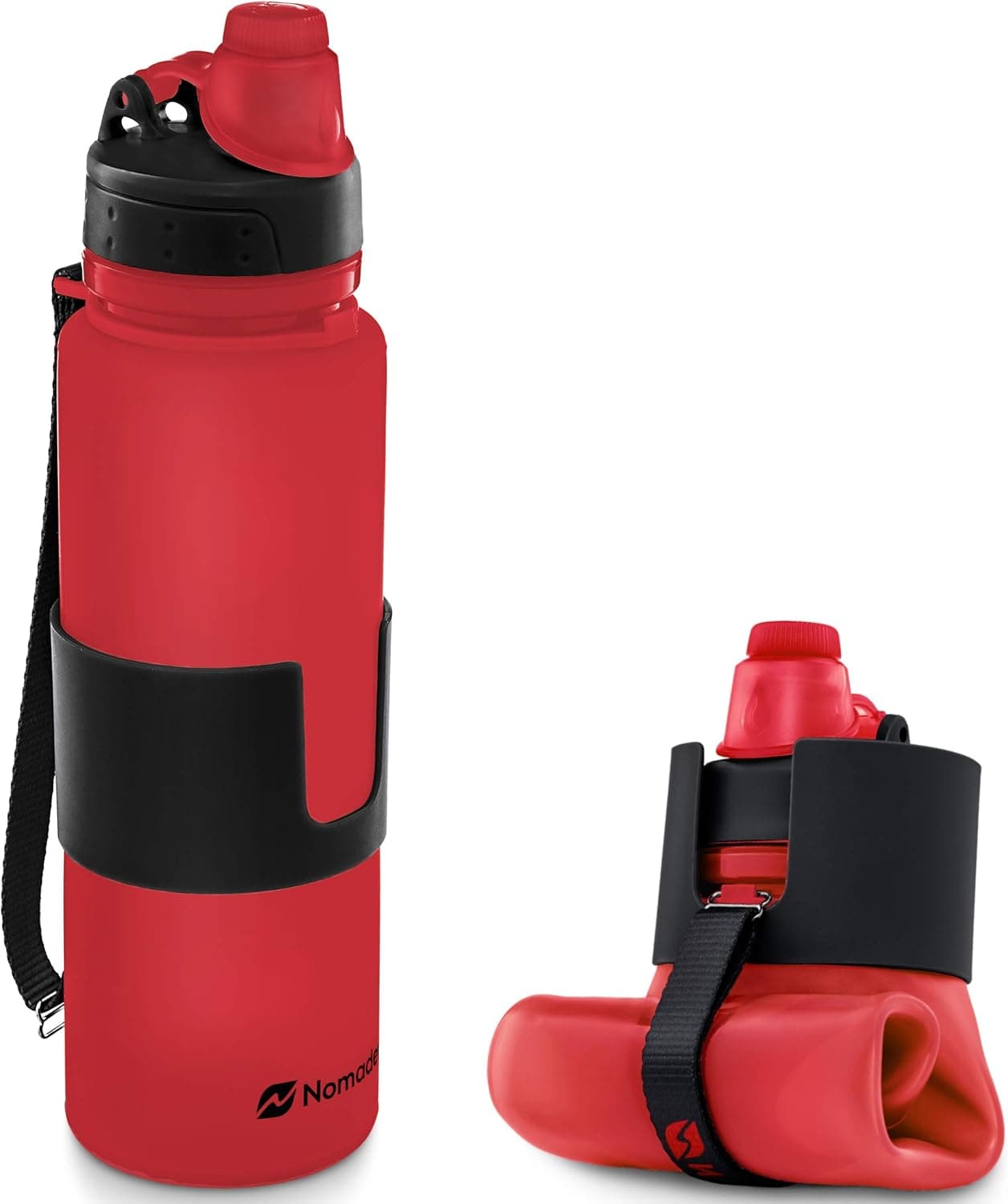 Nomader Collapsible Silicone Water Bottle (22 oz, Leakproof)
