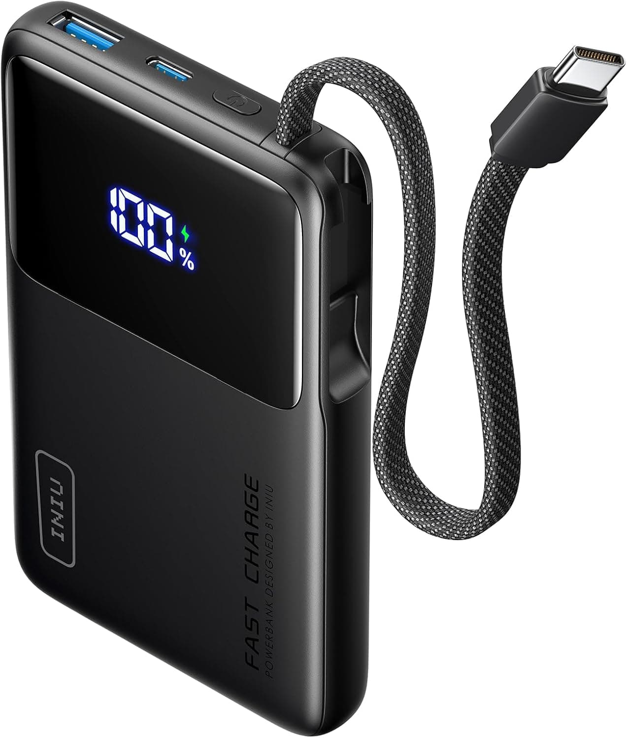 INIU 10000mAh 45W Power Bank (Built-in USB-C Cable)