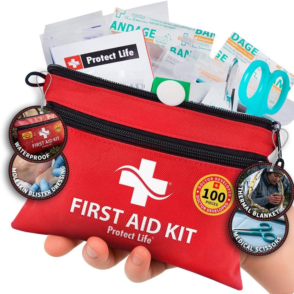 Protect Life Mini First Aid Kit (100-Piece, Waterproof)
