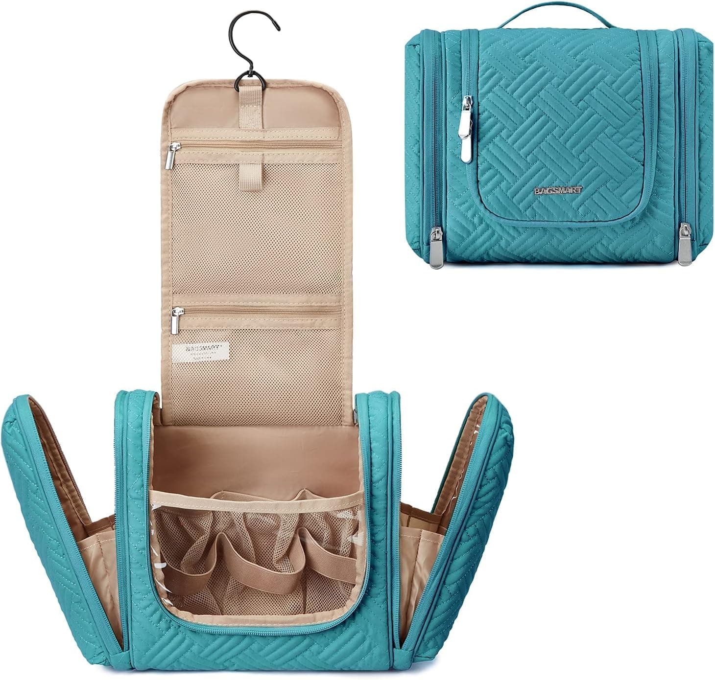 BAGSMART Large Hanging Toiletry Bag (360-Degree Swivel Hook)
