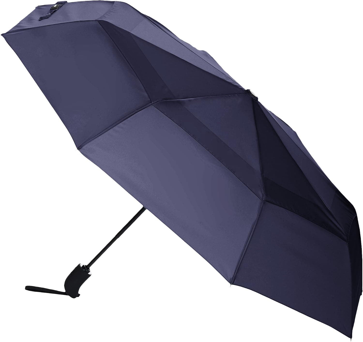Amazon Basics Automatic Open Travel Umbrella with Wind Vent, Navy Blue