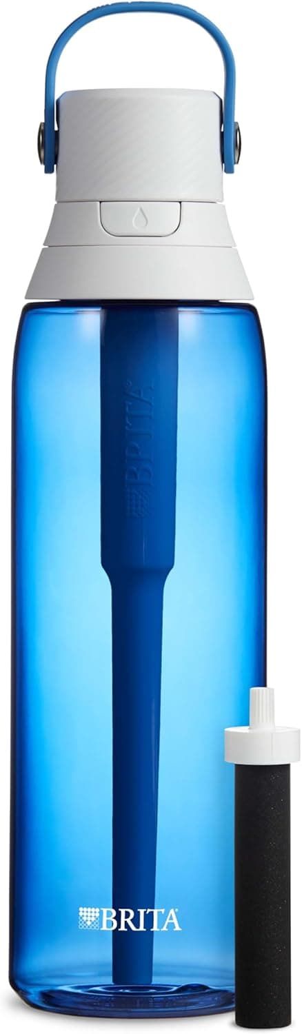 Brita Premium Filtering Water Bottle, 26 Ounce, BPA Free, Sapphire