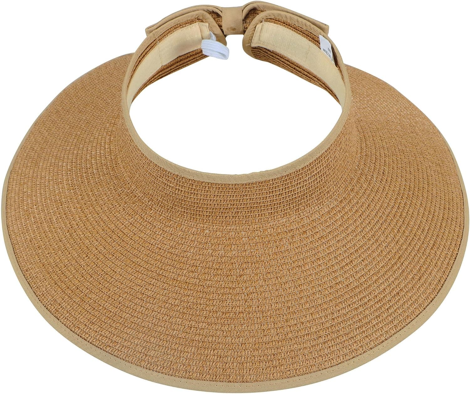 Simplicity Women's UPF 50+ Wide Brim Roll-up Packable Straw Sun Hat (Natural)