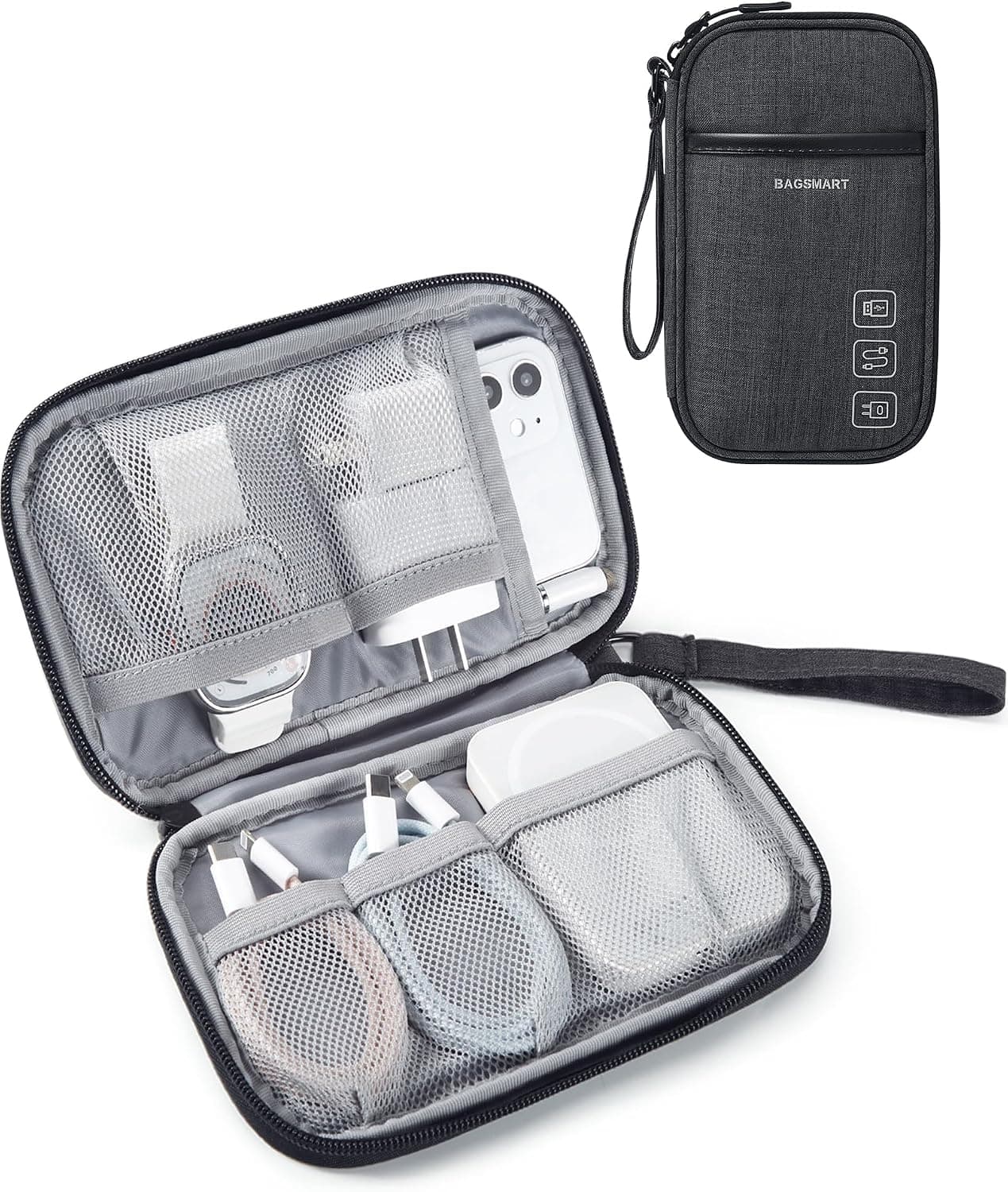BAGSMART Cord Organizer Travel Cable Case Single Layer