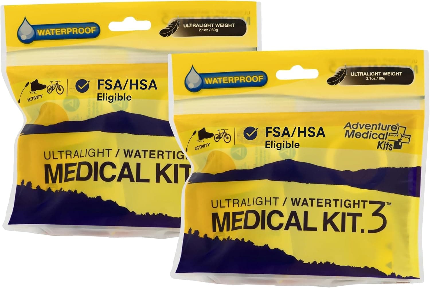 Adventure Medical Kits Ultralight & Watertight .3 First Aid Kit - One Person, 1-2 Days (2-Pack)